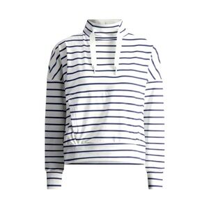 Zero Restriction: Women's Evie Mock Striped Pullover Size L White/Storm